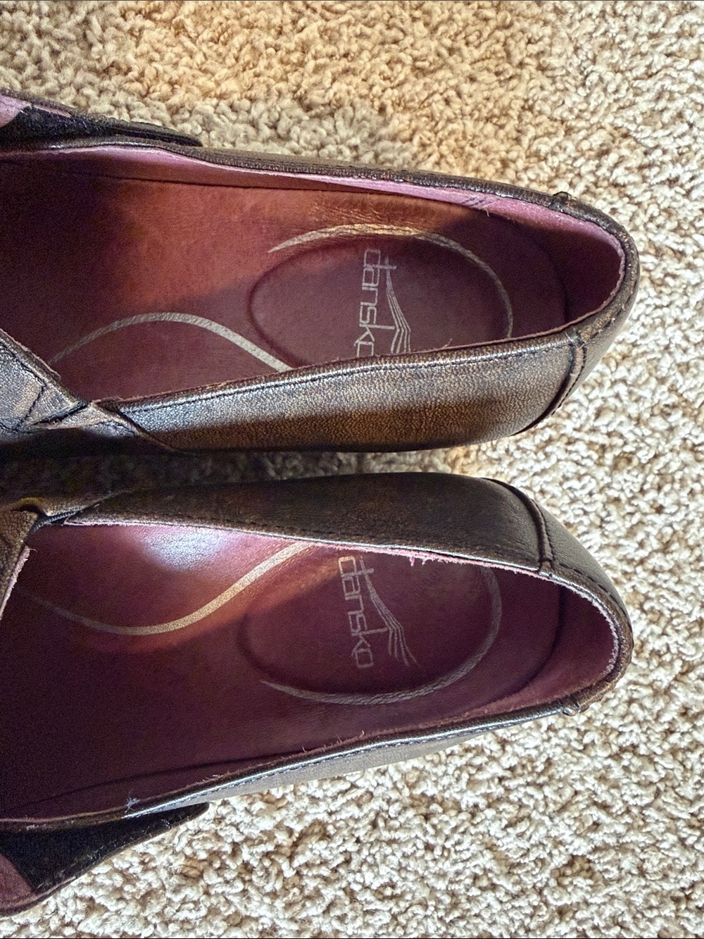 Dansko Aimee Brown Leather Wedge Slip On Ruched Comfort Clogs Size 39 - Picture 5 of 7